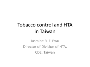 Tobacco control and HTA in Taiwan