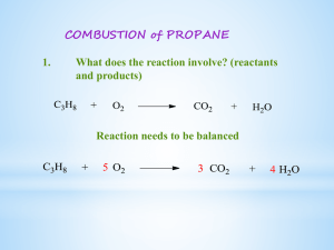 COMBUSTION of PROPANE
