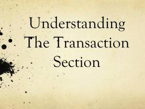 Understanding the Transaction Section