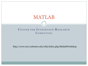 Part I – Interacting with Matlab