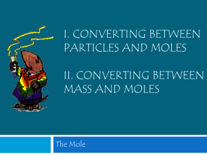 B. Converting Particles to Moles