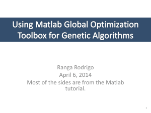 Using Matlab Global Optimization Toolbox for Genetic Algorithms