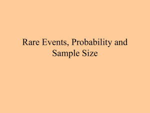 Rare Events, Probability and Sample Size