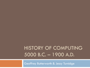 History of computing 5000 B.C. * 1900 A.D.
