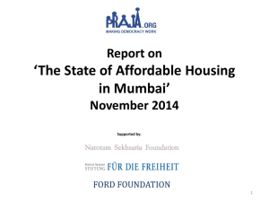 Report on `The State of Affordable Housing in Mumbai`