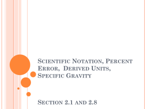 Scientific Notation, Percent Error, and Density