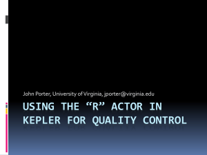 Using the *R* Actor in Kepler for quality control