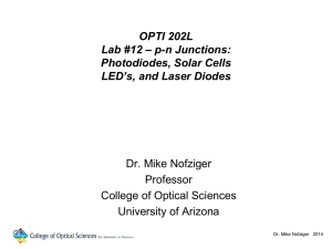 Lecture 12 - The University of Arizona College of Optical Sciences