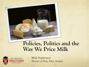 Policies, Politics and the Way We Price Milk