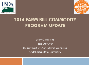 2014 Farm Bill update - Department of Agricultural Economics