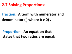 2_7 Solving Proportions