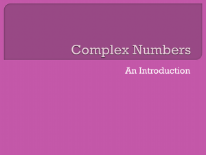 Complex Numbers - Govt. PG College Una (HP)