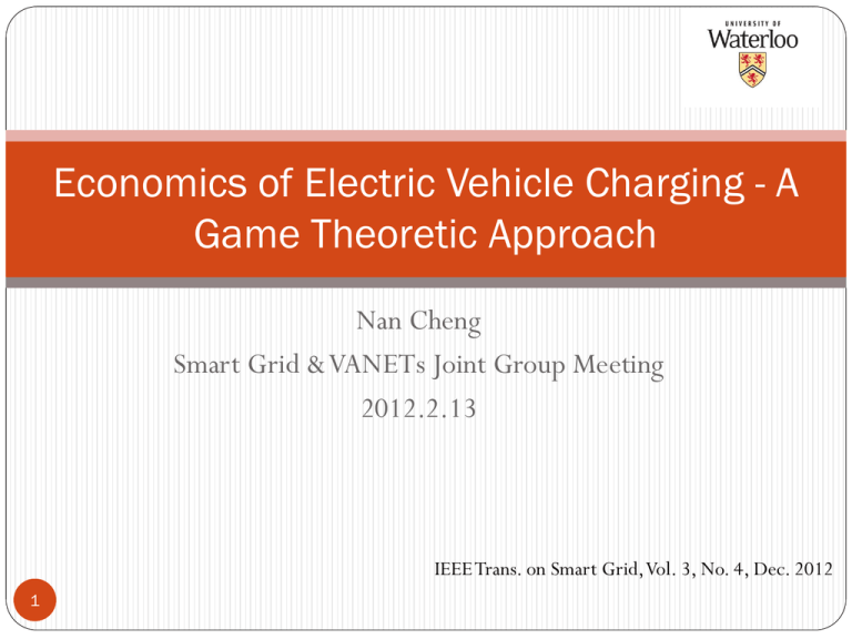 Economics of Electric Vehicle Charging A Game