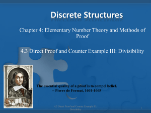 4.3 Direct Proof and Counter Example III: Divisibility