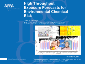 High Throughput Human Exposure Forecasts for Environmental