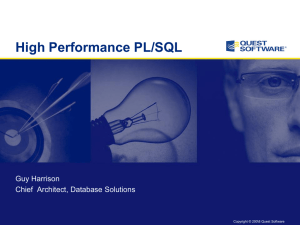 High Performance PL/SQL