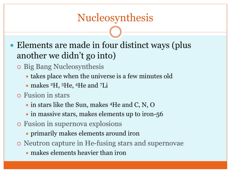 nucleosynthesis worksheet answer key