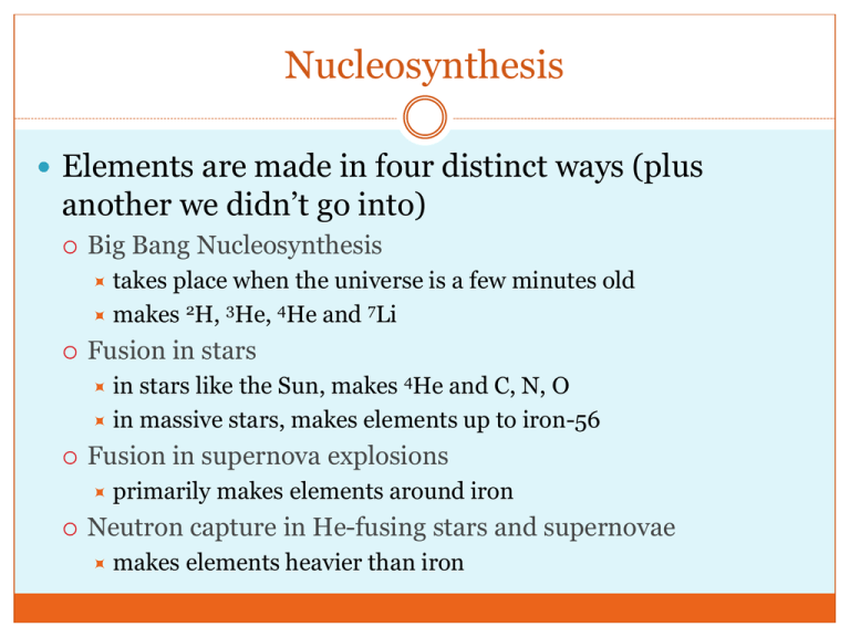 nucleosynthesis