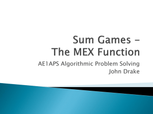 Sum Games - The MEX Function
