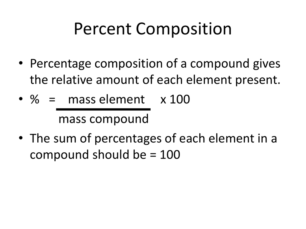 formula for percent by mmass