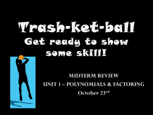 Math II Unit 1 Midterm Review Trashketball OB