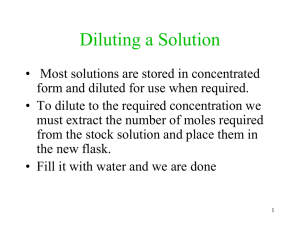 Diluting a Solution