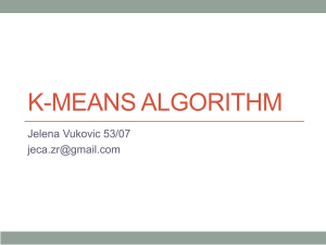 Jelena Vuković, "K-means algorithm"