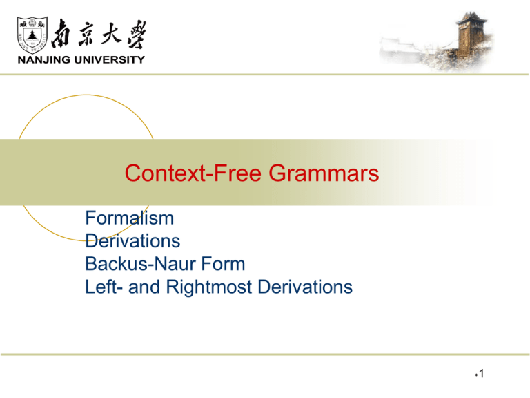 context free grammars cs103