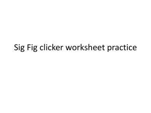 Sig Fig clicker worksheet practice - Anderslands