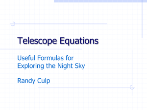 (2010 version) Presentation of the Telescope Equations