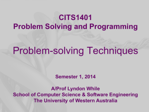 CITS1401 Problem Solving and Programming