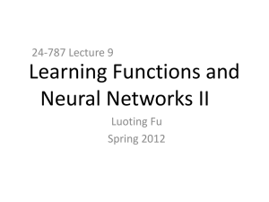 Learning Functions and Neural Networks II