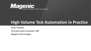 High Volume Test Automation in Practice - Twin-SPIN