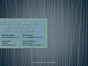 Solidfy RMAN Backup with Oracle Open Storage 7000 Series