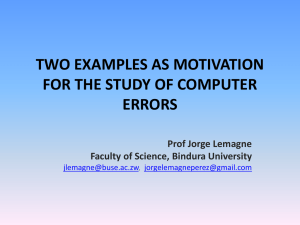 errors in computer science lessons as a motivation Prof J