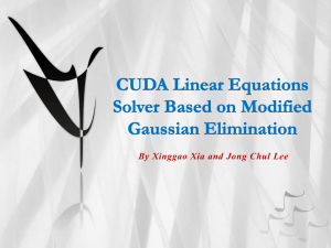 Modified CUDA Gaussian Elimination