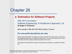 Estimation for Software Projects – Chapter 26 (ppt)