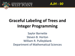 Graceful labeling of trees and integer programming