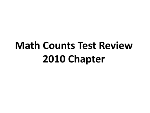 MC Review - Kilmer Math Counts Club, 2011