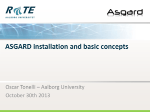 ASGARD installation and basic concepts.