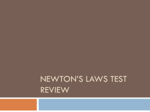 Newton`s Laws Test Review