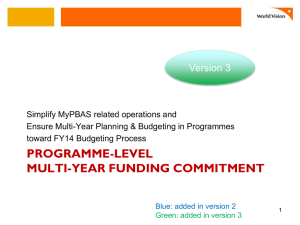 Programme-level Multi-Year Funding Commitment