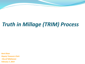 Truth in Millage Process - Kent Olson