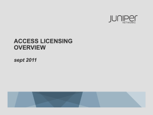 Access Licensing Overview - sept 2011