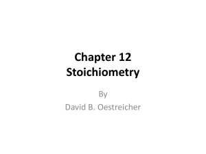 Stoichiometry - David Oestreicher