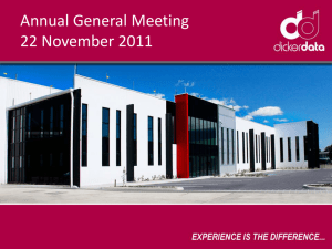 Annual General Meeting Presentation Slides