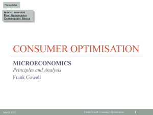 Consumer optimisation