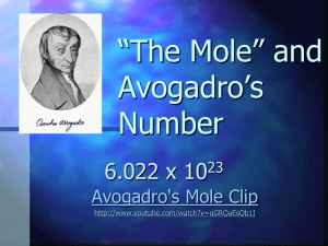 *The Mole* and Avogadro*s Number