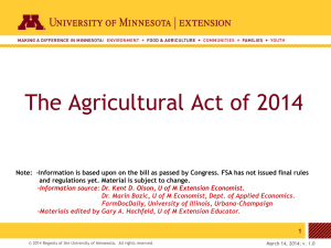 The Agricultural Act of 2014