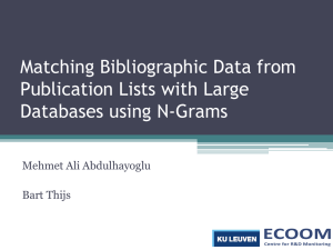Matching Bibliographic Data from Publication Lists with